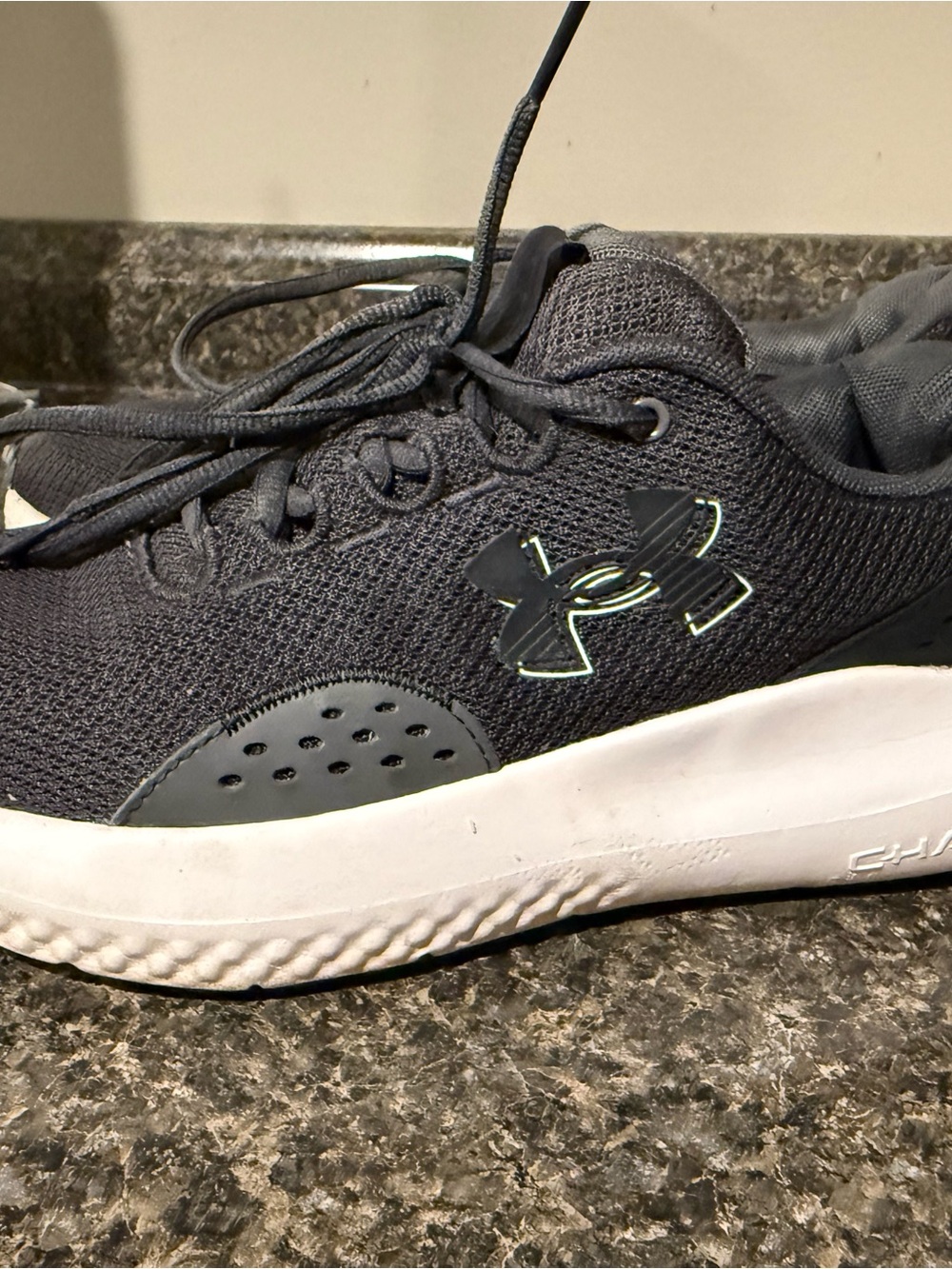 Under Armour Men’s Dark Gray Athletic Sneakers with White Sole